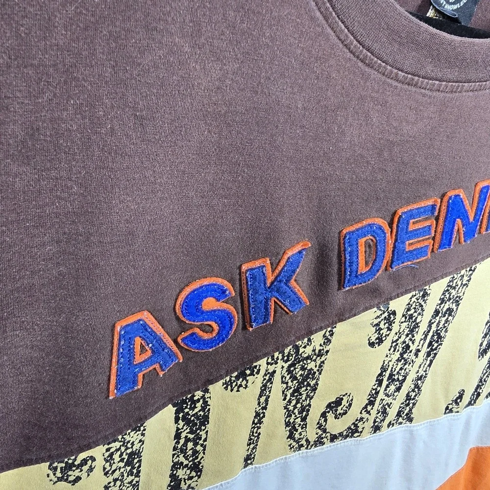 Vintage Attitude of Street Knowledge‎ Ask Denim Shirt Mens 2XL Colorblock Logo